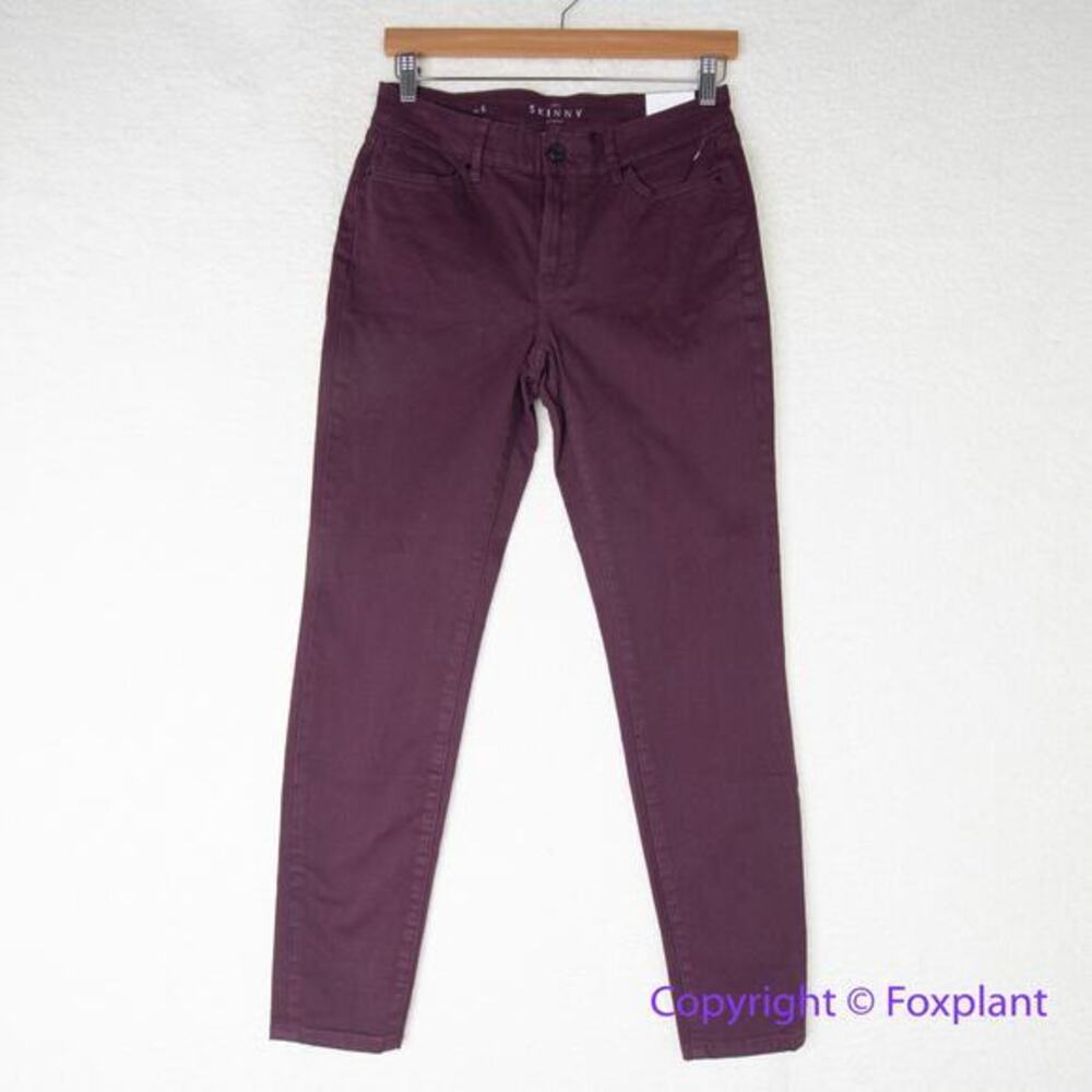 The Skinny Ankle Pant In Wine NWT